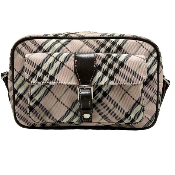 Auth Burberry Blue Label - Light Pink Dark Brown Multi Jacquard Leather - Picture 1 of 11